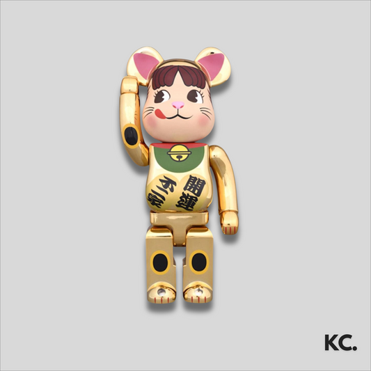 Bearbrick Beckoning Cat Peko Chan Gold Plating 400% Kick Culture Bearbrick