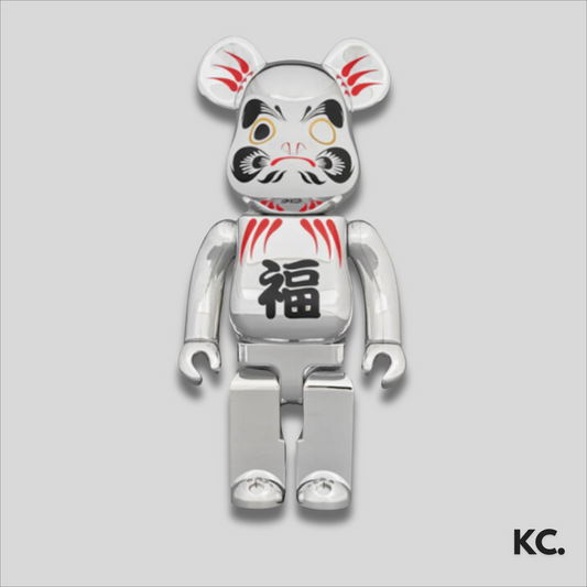 Bearbrick Daruma Silver Plated 400% Kick Culture Bearbrick