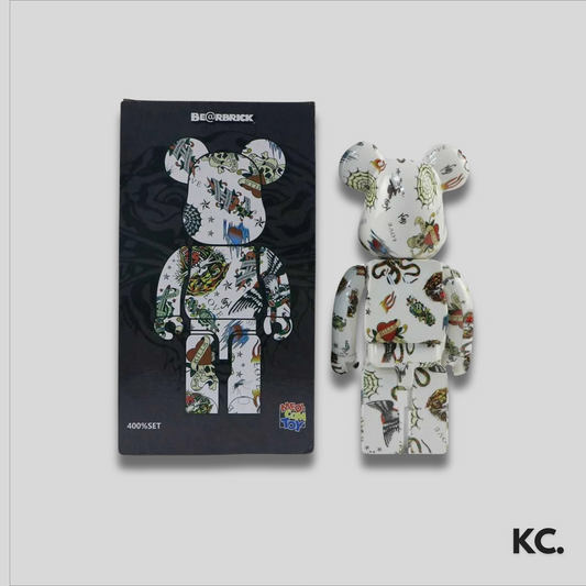 Bearbrick Ed Hardy 400% White Kick Culture Bearbrick