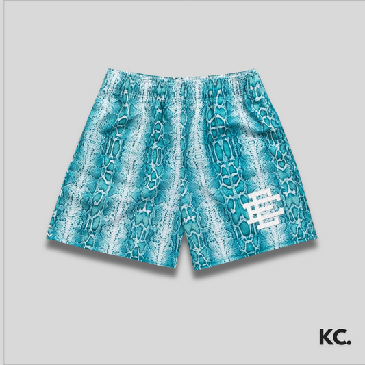 EE Blue Snakeskin Mesh Shorts Kick Culture EE