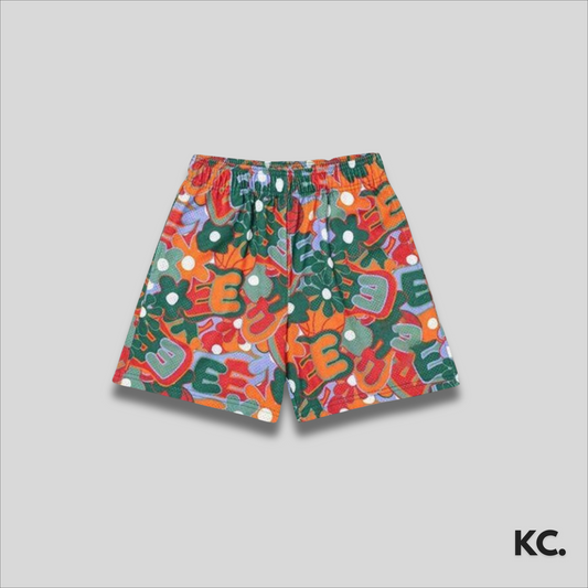 EE Multicolor Flower Mesh Shorts Kick Culture EE