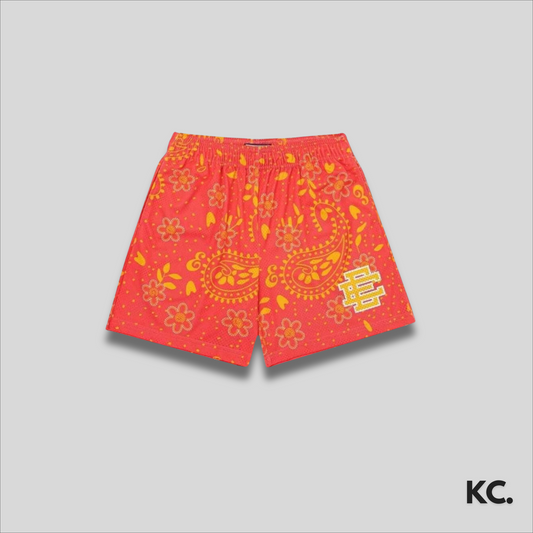 EE Red/Yellow Flower Mesh Shorts Kick Culture EE