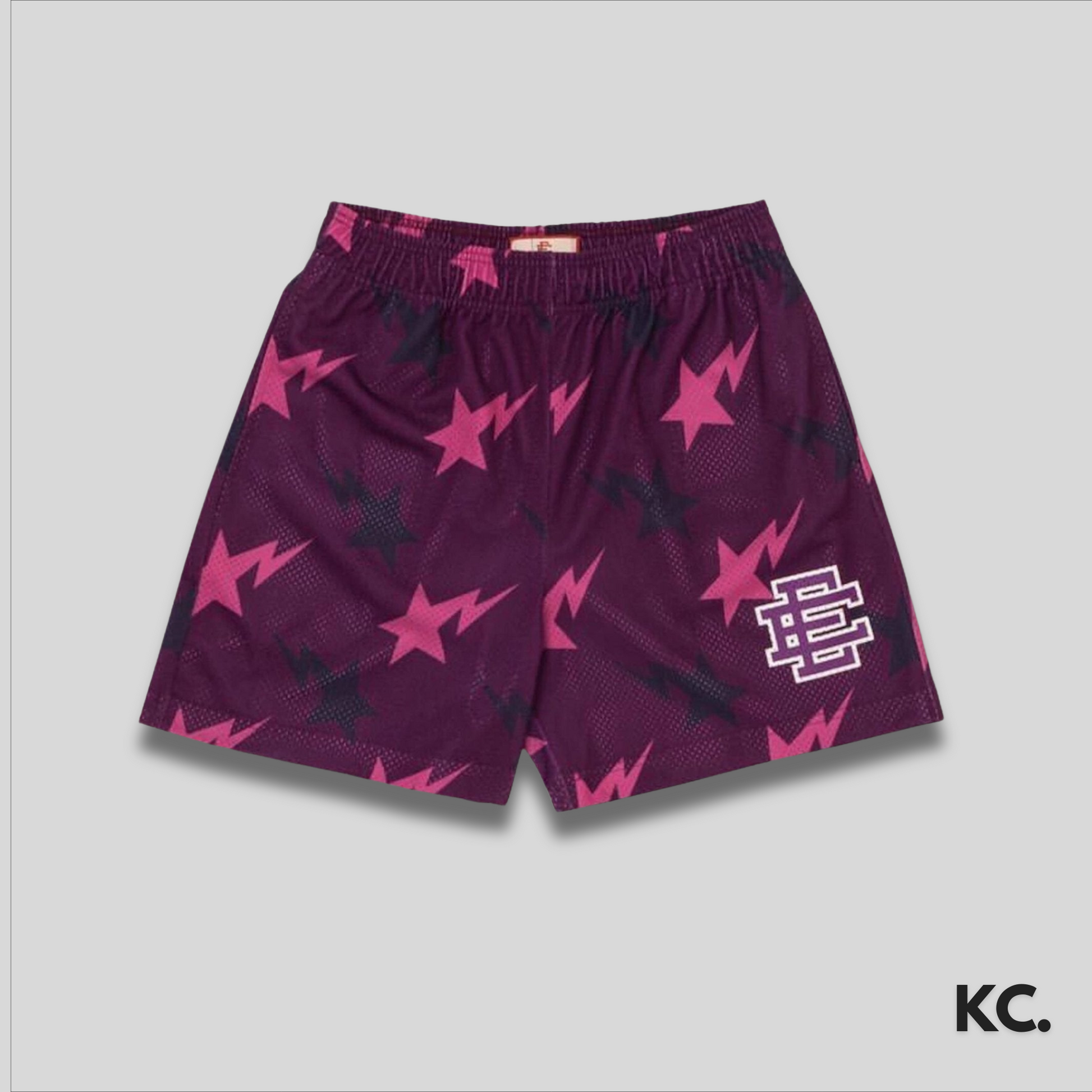 EE x BAPE Miami Purple Mesh Shorts Kick Culture EE