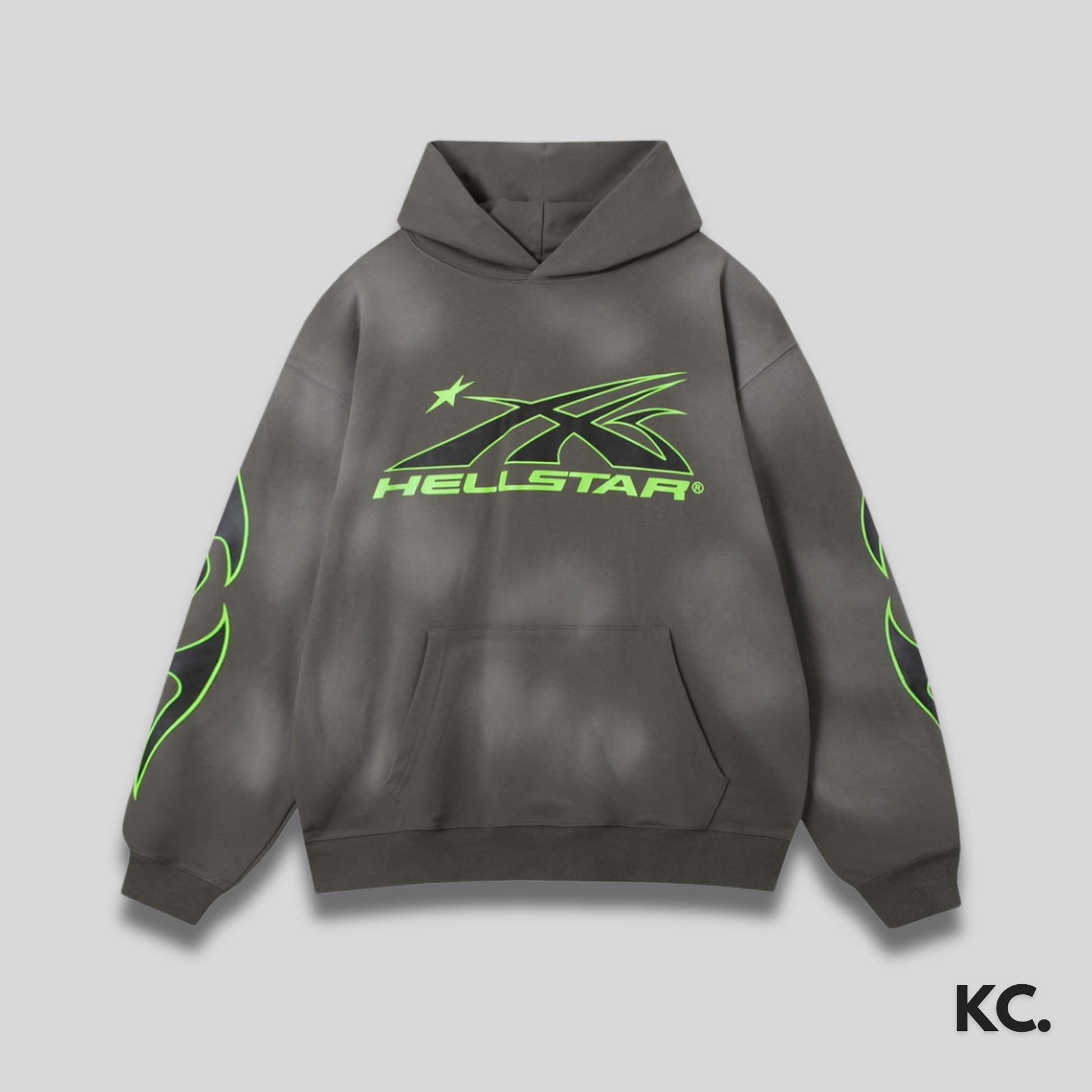 Hellstar Faded Green Icon Hoodie Kick Culture Kick Culture