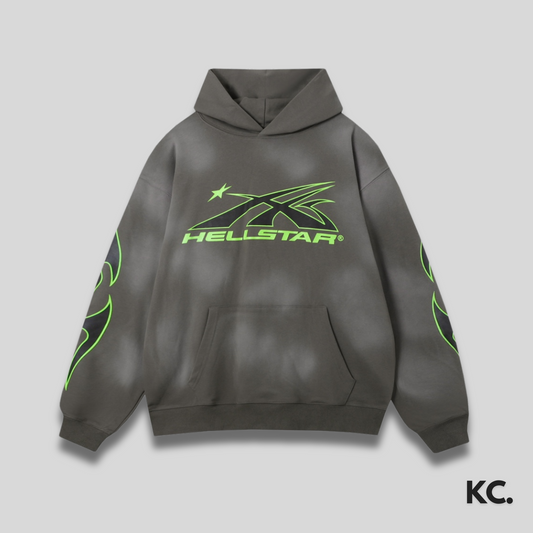 Hellstar Faded Green Icon Hoodie Kick Culture Kick Culture