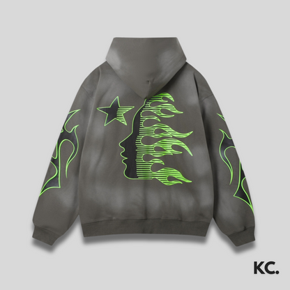 Hellstar Faded Green Icon Hoodie Kick Culture Kick Culture