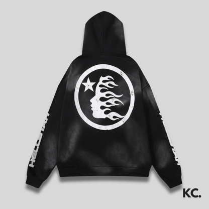 Hellstar Faded Icon Hoodie - Black Kick Culture Kick Culture