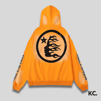 Hellstar Faded Icon Hoodie - Orange Kick Culture Kick Culture