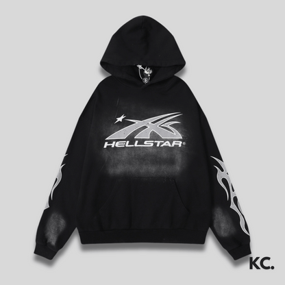 Hellstar Faded Icon Logo Hoodie - Black Kick Culture Kick Culture