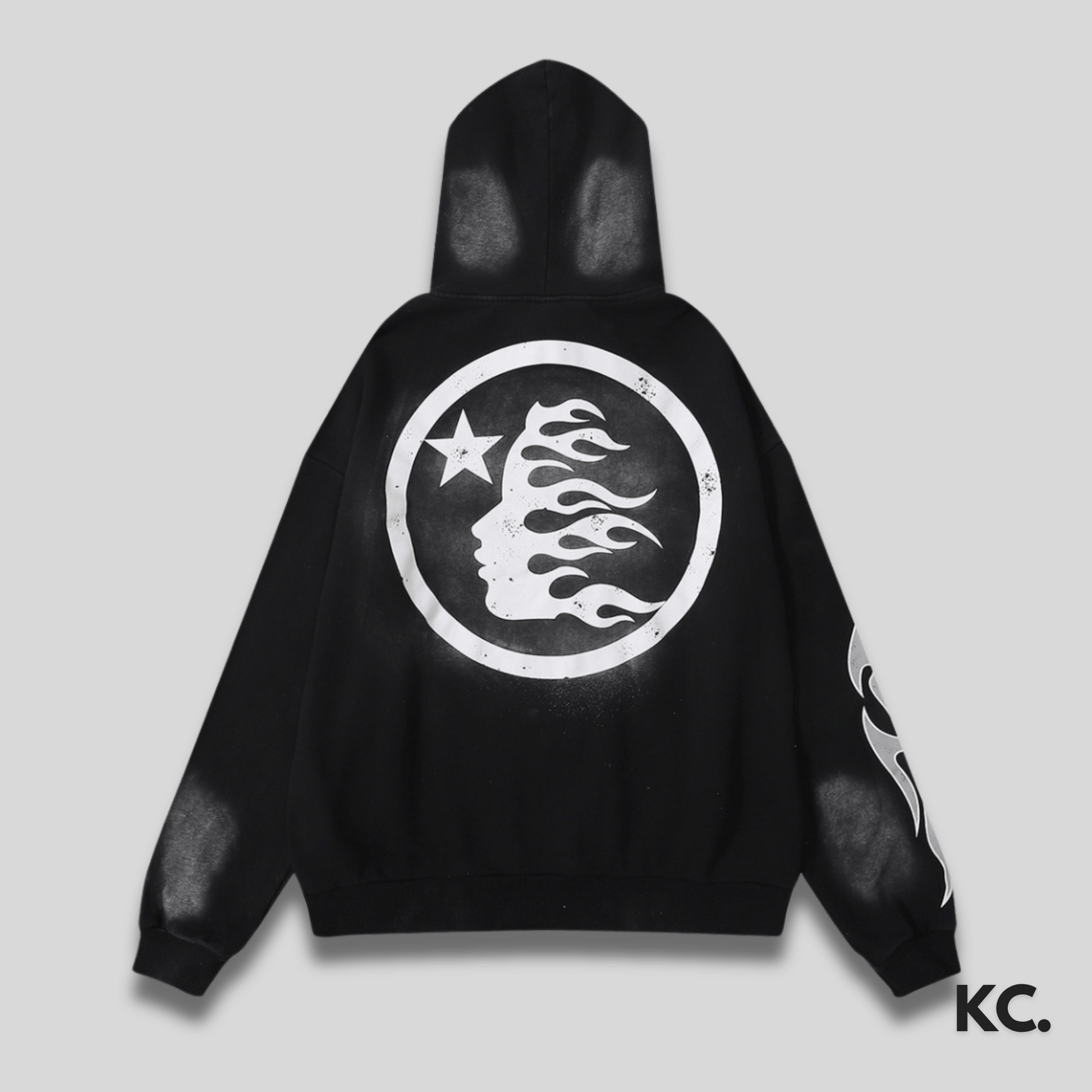 Hellstar Faded Icon Logo Hoodie - Black Kick Culture Kick Culture