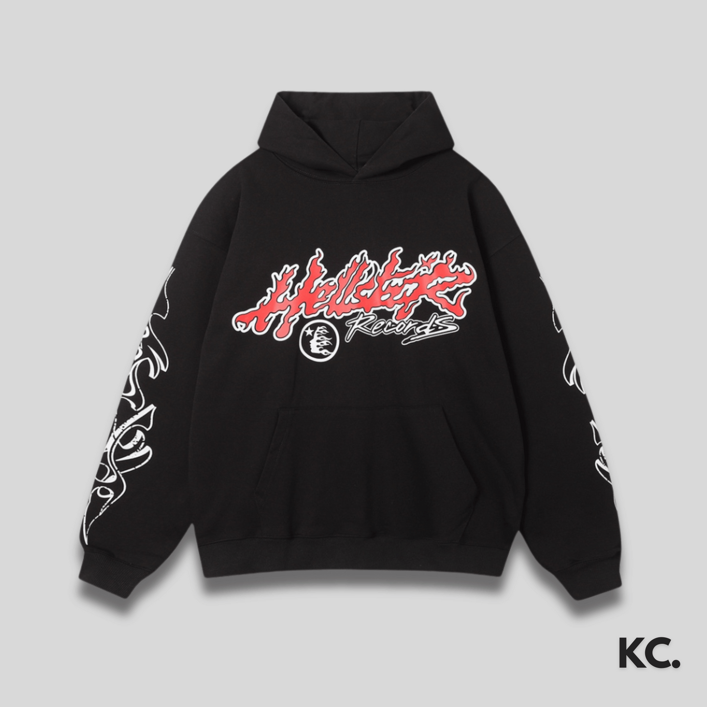 Hellstar Records Fire Hoodie - Black Kick Culture Kick Culture