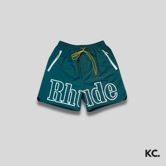 Rude Forest Green Logo Shorts Kick Culture Rude