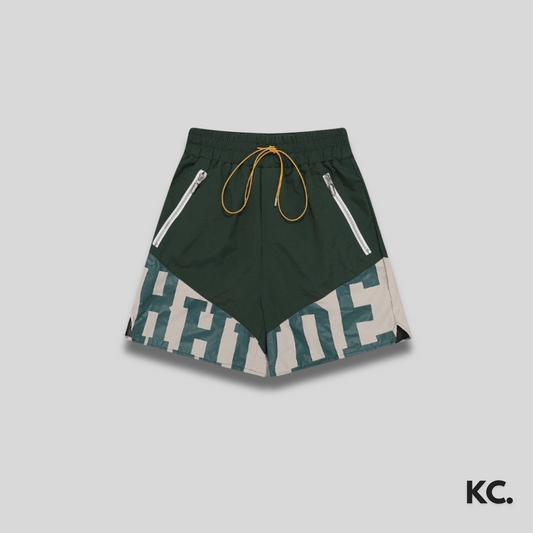 Rude Green Panel Logo Shorts Kick Culture Rude