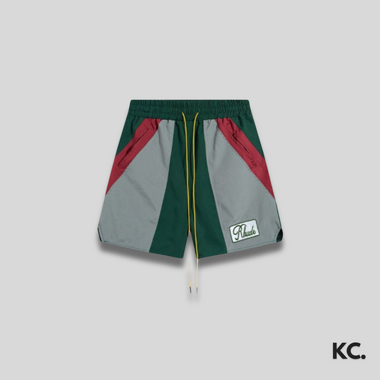 Rude Green/Red Vintage Logo Shorts Kick Culture Rude