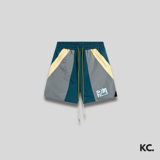 Rude Green/Yellow Vintage Logo Shorts Kick Culture Rude