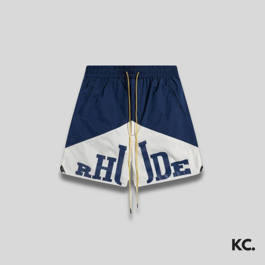 Rude Navy Round Logo Shorts Kick Culture Rude