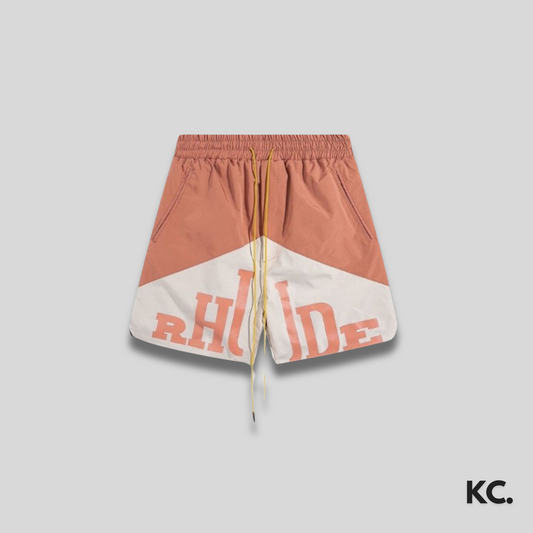 Rude Orange Round Logo Shorts Kick Culture Rude