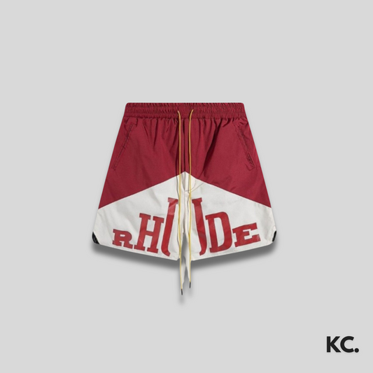 Rude Red Round Logo Shorts Kick Culture Rude