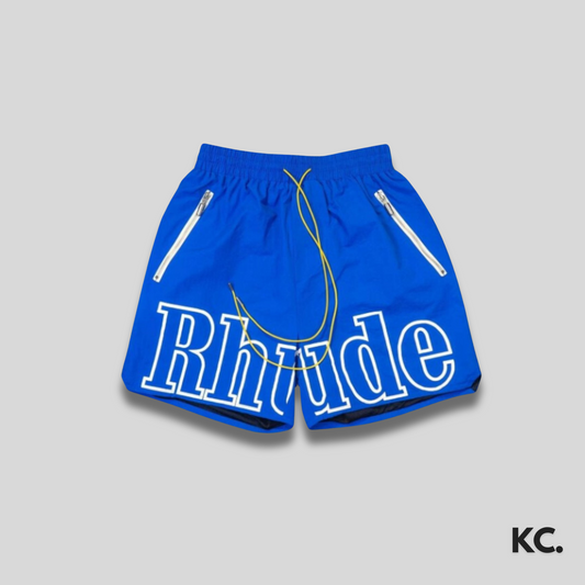 Rude Sport Blue Logo Shorts Kick Culture Rude