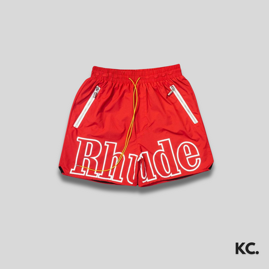 Rude Sport Red Logo Shorts Kick Culture Rude