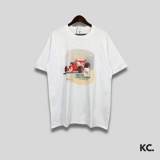 Rude White Grand Prix Racing Shirt Kick Culture Rude