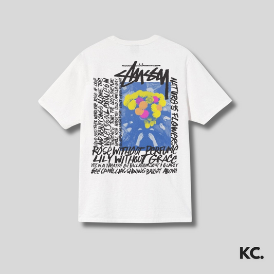 Stussy Camellias Pigment Dyed T-Shirt 'White' Kick Culture Stussy