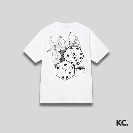 Stussy Fire Dice Tee 'White' Kick Culture Stussy