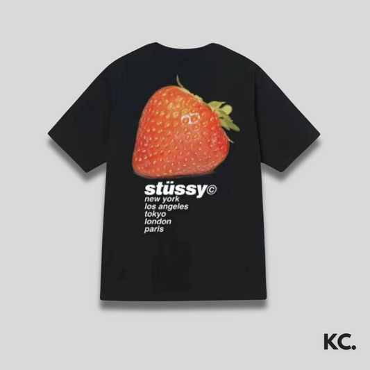 Stussy Strawberry Tee 'Black' Kick Culture Stussy