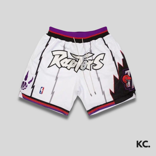 Toronto Raptors White Retro Edition Men Basketball Shorts Kick Culture Just Don